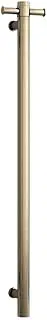 Thermorail Straight/Round 240 Volt Vertical Bar 20 Watt Heated Towel Rail with Optional Hook, Brushed Brass, 900 x 142 x 100 mm Size
