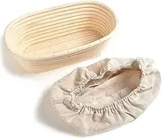 Oval Bread Proofing Basket Rattan Banneton Brotform Sour Dough with Linen Liner Bread Proofing Baskets