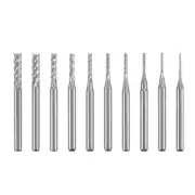0.8mm-3.175mm Carbide Engraving End Mill CNC Router Bit 1/8" Shank for PCB 10pcs