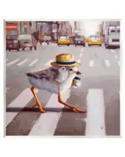 Bird Crosswalk Urban City Street Wall Plaque Wall Art by Lucia Heffernan