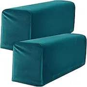 Mobestech 2Pcs Blue Elastic Sofa Armrest Cover Protector for Home Office Skin Friendly Simple Style Fits Various Decor