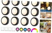 12 Pack LED Puck Lights Remote Control 16 Color Changeable Under Cabinet