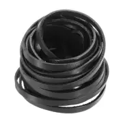 6mm Flat Faux Leather Cord, 5 Yards Braiding Leather Ropes, Black