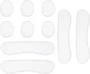 eMagTech 10PCS Drum Dampener Gel Pads Soft Silicone Oval And Long Strip Drum Silencers Pads for Drums Kits Snare Drums Cymbal Percussion Instrument Transparent