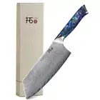 TURWHO 7.5inch Cleaver Japanese VG10 Damascus Steel Kitchen Knife Resin Handle