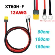 12AWG XT60 Female to O Ring Terminal Cable 50/100/150CM For RC lipo battery