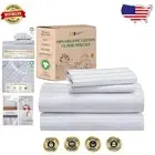 Elegant Blue Stripe Percale Full Sheet Set - Soft, Lightweight, and Eco-Friendly