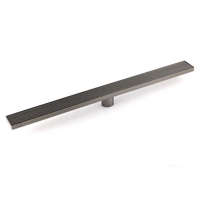Gun Metal 600/800/900mm Strip Fence Bathroom Shower Grate Floor Drain 50mm Waste