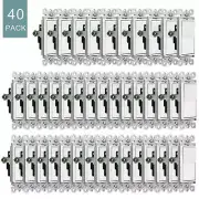 Wall Rocker Paddle Light Switch White Single Pole Decorator On/Off 15Amp 40 Pack