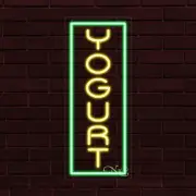 NEW "YOGURT" w/BORDER VERTICAL 30x12x1 INCH LED FLEX WINDOW INDOOR SIGN 31040