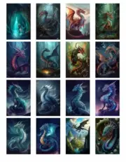 16 Pcs Dragon Tags Junk Journal Scrapbook USA Seller