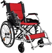 Aluminum Multifunctional Manual Wheelchair, Folding Lightweight Wheelchair, Portable Elderly Travel Wheelchairs with Handbrakes Padded Wheelchair,capacity 200kg/400lb