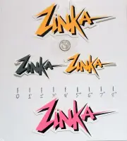 Vintage Retro 80's Style ZINKA Pink Orange sticker Decal surf skate snow board