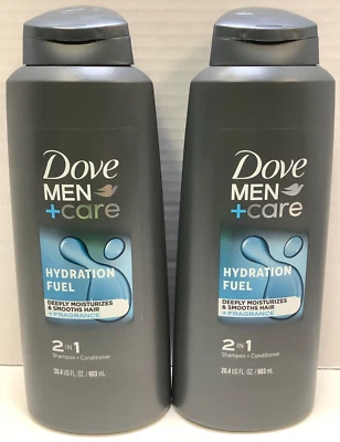 Dove Men +Care Hydration Fuel 2 IN 1 Shampoo + Conditioner, 20.4 US OZ, 2-Pack