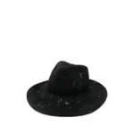 [Yesey] Yesey Crackle-print Fedora Hat 58 CM BLACK