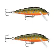 2x Rapala 7cm Countdown Sinking Hardbody Balsa Fishing Lures - Brook Trout