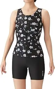 [arena] Women's Fitness Separate Swimsuit, Cover Back, Insert Pad