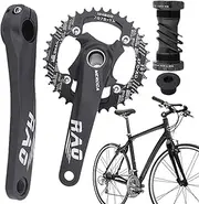 Bike Crank - 170mm Hollow Integrated Bicycles Chainring Sprocket | Aluminum Alloy Narrow Wide Chainring with Bottom Bracket for Mountain Biking
