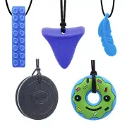 Chew Necklace by , 5 Pieces Sensory Chew Necklaces for Kids with Autism, ADHD