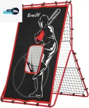 Everfit 2 in 1 Baseball Net Pitching Target Kit, Practice Dummy Batter Strike Zo