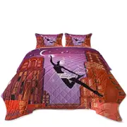 Art Deco Gliding Night City Dancing Painting Coverlet