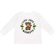 Inktastic Live Love Monkeys Toddler Long Sleeve T-Shirt Animals Monkey Lover I