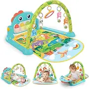 REMOKING Tummy Time Baby Gym Play Mats,Kick & Play Piano Gym for Infants Baby Toys 3-6-12 Months,Musical Activity Center with Lights Sounds for Toddler Sensory Play,Baby Gifts for Newborn Boys Girls