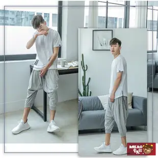 【AMERO】MIT台灣製 男女款 飛鼠褲 縮口七分褲 雙口袋 寬鬆 休閒褲共5色