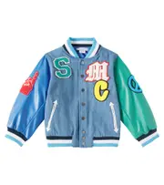 [Stella McCartney Kids] Stella McCartney Kids Embroidered denim bomber jacket Y 4 multicoloured