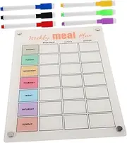 Tofficu Fridge Menu Board Magnetic Weekly Planner Erasable Surface for Kitchen