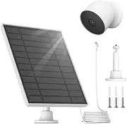 5V 4W High Efficiency Black Solar Panel for Google Nest Camera (Battery), IP67 Waterproof, 360° Adjustable Mount, 13.1ft Outdoor Power Cable