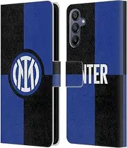 Head Case Designs Officially Licensed Inter Milan Flag Badge Leather Book Wallet Case Cover Compatible with Samsung Galaxy A15