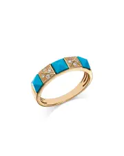 Bloomingdale's Fine Collection Turquoise & Diamond Ring in 14K Yellow Gold 7