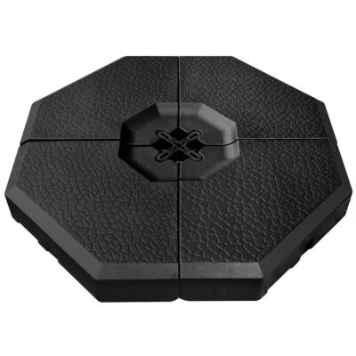 4 Pieces Patio Cantilever Offset Umbrella Weights Base Plate Set - Color: Black