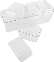 MOLUCKFU Detachable Condiment Holder Large Salad Serving Bowl Sugar Jars Bar Organizer Ice Compartment Fruit Serving Tray