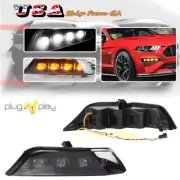 Smoke Switchback Dynamic LED Front DRL Turn Signal Lights For 15-17 Ford Mustang (for: Ford)
