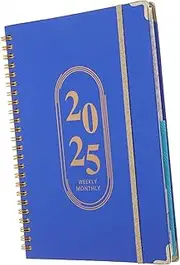 Daily Planner Notebook Monthly Weekly Views Spiral Bound Undated for School Work