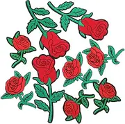 SMASOLO 9pcs Decorative Rose Flower Sew Patches Floral Applique for DIY Clothing Bags and Accessories for Crafting and Fashion Personalization