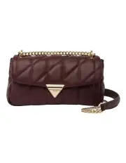 [Mocha] Isabella Quilted Crossbody Bag in Dark Roast