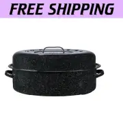 Elegant Oval Roaster with Lid - 19" Dishwasher Safe for Effortless Cleanup