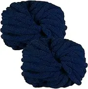 2 x 250 g Thick Wool Yarn Knitting Yarn, Super Soft Chenille Chunky Yarn, Wool Super Bulky for Crocheted Blankets, Knitted Pet Nest Blankets, Decorative Cushion, Arm Knitting Wool - Navy Blue
