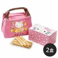 在飛比找Yahoo奇摩購物中心優惠-Hello Kitty 芝麻蛋捲-花漾禮盒(粉)，共2盒