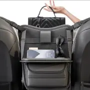 Leather Car Organizer Between Front Seats with Foldable Board Tissue Box Hand...