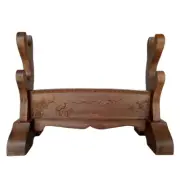 Wenge Assembly Samurai Sword Holder Stand Katana Tanto Rack Crane Carved 2 Tier