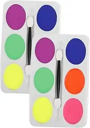 Ipetboom Face Paint Cream Set 2pcs Oil Based Makeup for Boys and Girls Clown Makeup Body Painting Oil 6 Palette Quick Easy Application