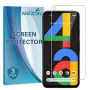 [3 Pack] Google Pixel 4a Ultra Clear Screen Protector Film by MEZON – Case Friendly, Shock Absorption (Pixel 4a, Clear) – FREE EXPRESS