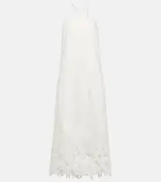[Simkhai] Simkhai Simone linen-blend midi dress UK 18 white