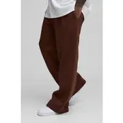 Mens Chocolate Plus 330GSM Straight Leg Basic Joggers