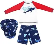 [SEAUR] Boys Two Piece Bathing Suit Long Sleeve Rash Guard Swimsuit Toddler Boys' Swimwear Sets Quick Dry Swimsuits for Little Kids Swim Clothes Boys 8T