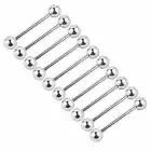 10 pc 14G SURGICAL STEEL INITIAL BODY PIERCING BARBELLS RINGS TONGUE NIPPLERINGS